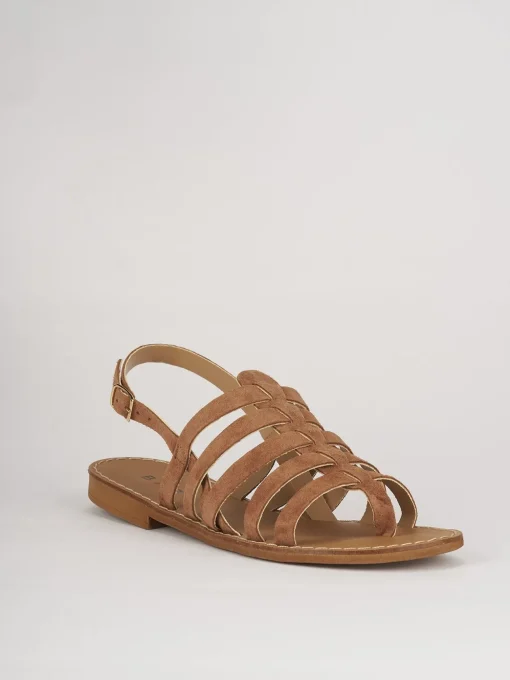 Sandali tacco 1cm camoscio marrone