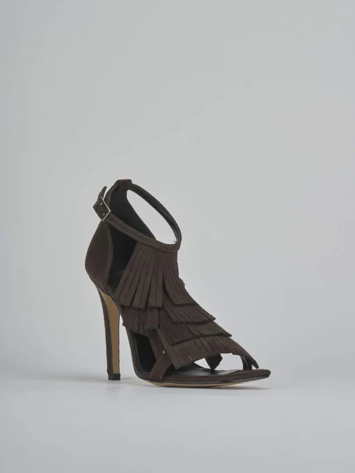 Sandali tacco 10cm camoscio testa