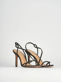Sandali tacco 9cm camoscio nero
