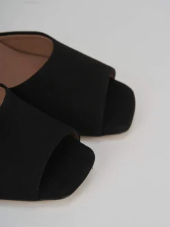 Sandali tacco 8cm camoscio nero