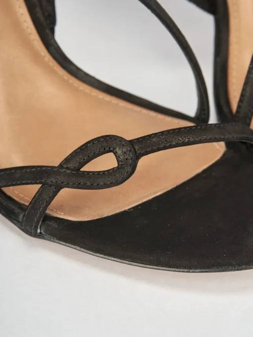 Sandali tacco 9cm camoscio nero