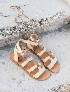 Sandali tacco 1cm camoscio beige