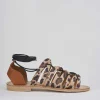 Sandali tacco 1cm cavallino multicolor