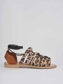 Sandali tacco 1cm cavallino multicolor