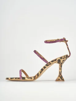 Sandali tacco 10cm cavallino multicolor