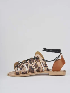 Sandali tacco 1cm cavallino multicolor