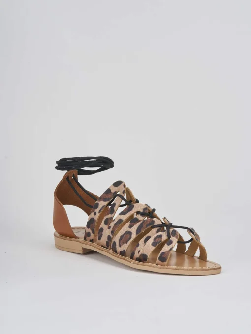 Sandali tacco 1cm cavallino multicolor