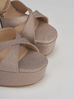 Sandali tacco 11cm glitter rosa
