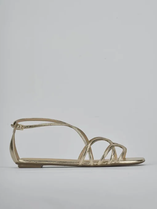 Sandali tacco 1cm laminato oro