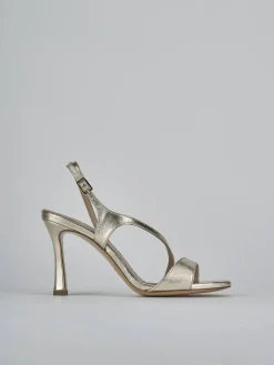 Sandali tacco 9cm laminato oro