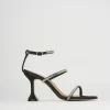 Sandali tacco 8cm nero raso