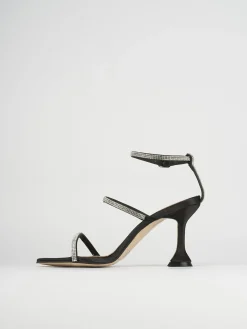 Sandali tacco 8cm nero raso