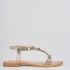 Sandali tacco 1cm oro pelle