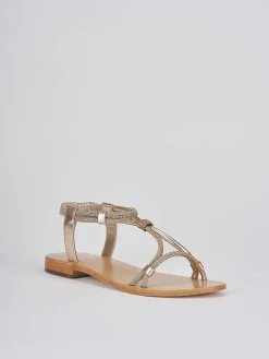 Sandali tacco 1cm oro pelle