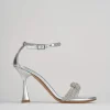 Sandali tacco 9cm pelle argento
