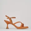 Sandali tacco 6cm pelle arancio