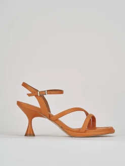 Sandali tacco 6cm pelle arancio