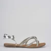 Sandali tacco 1cm pelle argento