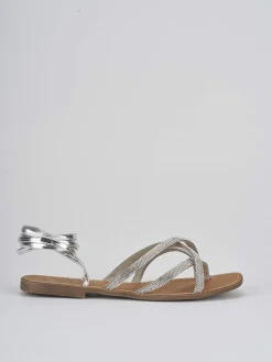 Sandali tacco 1cm pelle argento