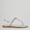 Sandali tacco 1cm pelle argento