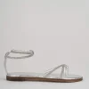 Sandali tacco 1cm pelle argento