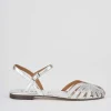 Sandali tacco 1cm pelle argento