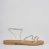 Sandali tacco 1cm pelle argento