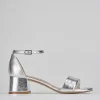 Sandali tacco 5cm pelle argento