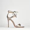Sandali tacco 12cm pelle argento
