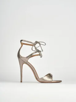 Sandali tacco 12cm pelle argento