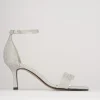 Sandali tacco 6cm pelle argento