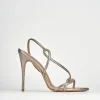Sandali tacco 12cm pelle argento