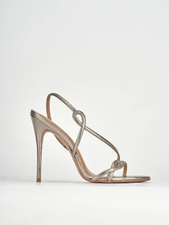 Sandali tacco 12cm pelle argento
