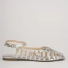 Sandali tacco 1cm pelle argento
