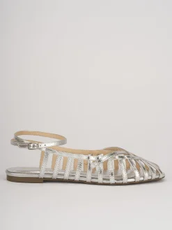 Sandali tacco 1cm pelle argento