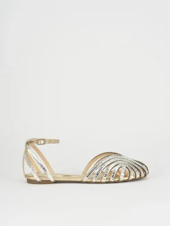 Sandali tacco 1cm pelle argento