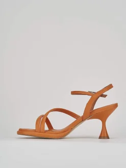 Sandali tacco 6cm pelle arancio