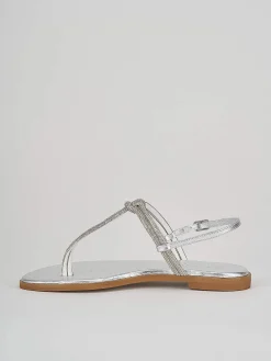 Sandali tacco 1cm pelle argento