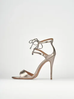 Sandali tacco 12cm pelle argento