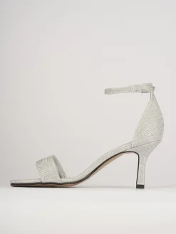 Sandali tacco 6cm pelle argento