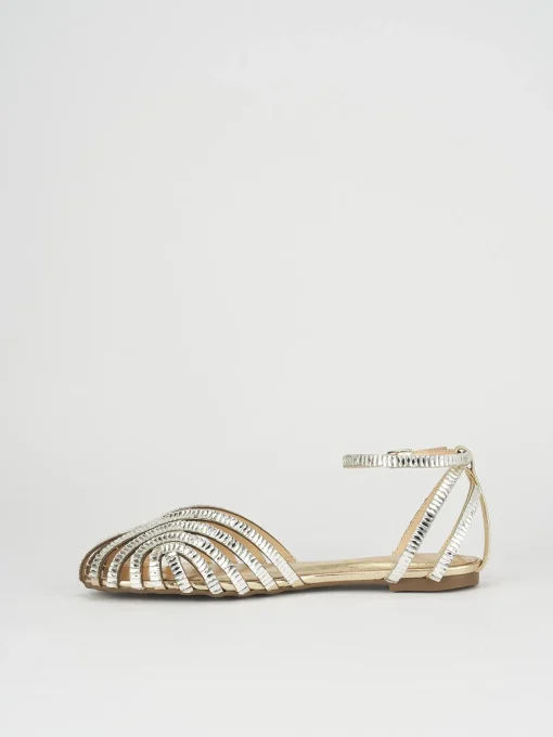 Sandali tacco 1cm pelle argento