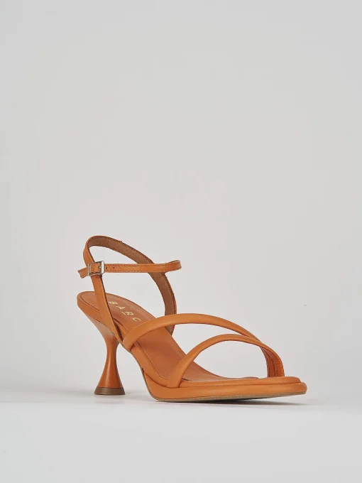 Sandali tacco 6cm pelle arancio