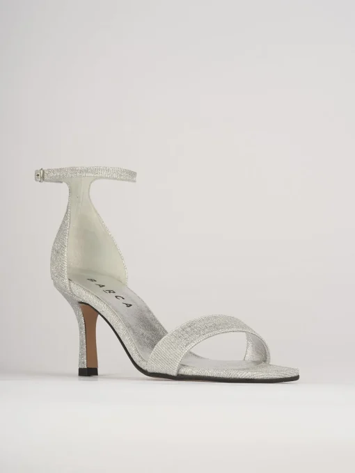 Sandali tacco 6cm pelle argento