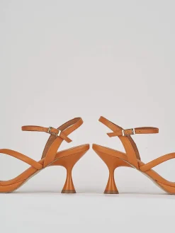 Sandali tacco 6cm pelle arancio