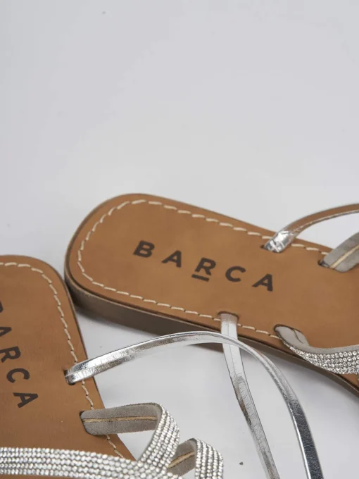 Sandali tacco 1cm pelle argento