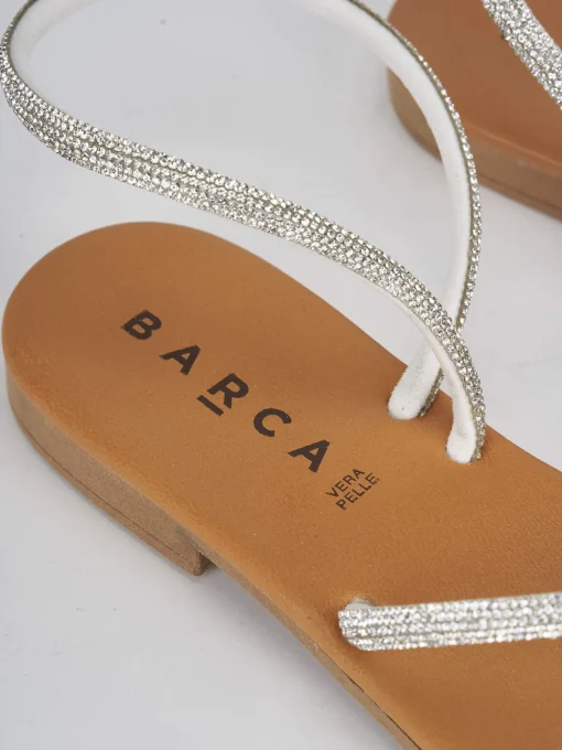 Sandali tacco 1cm pelle argento