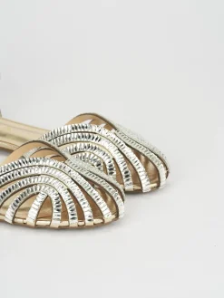 Sandali tacco 1cm pelle argento