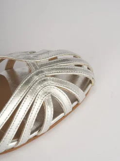 Sandali tacco 7cm pelle argento