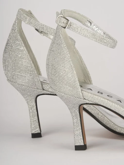 Sandali tacco 6cm pelle argento