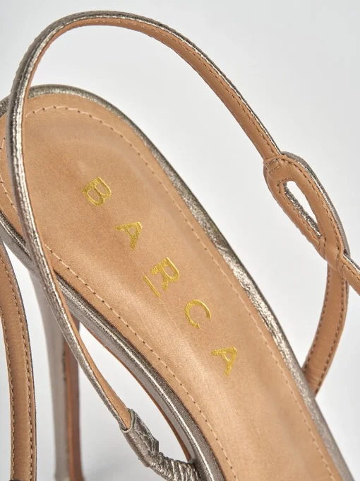Sandali tacco 12cm pelle argento